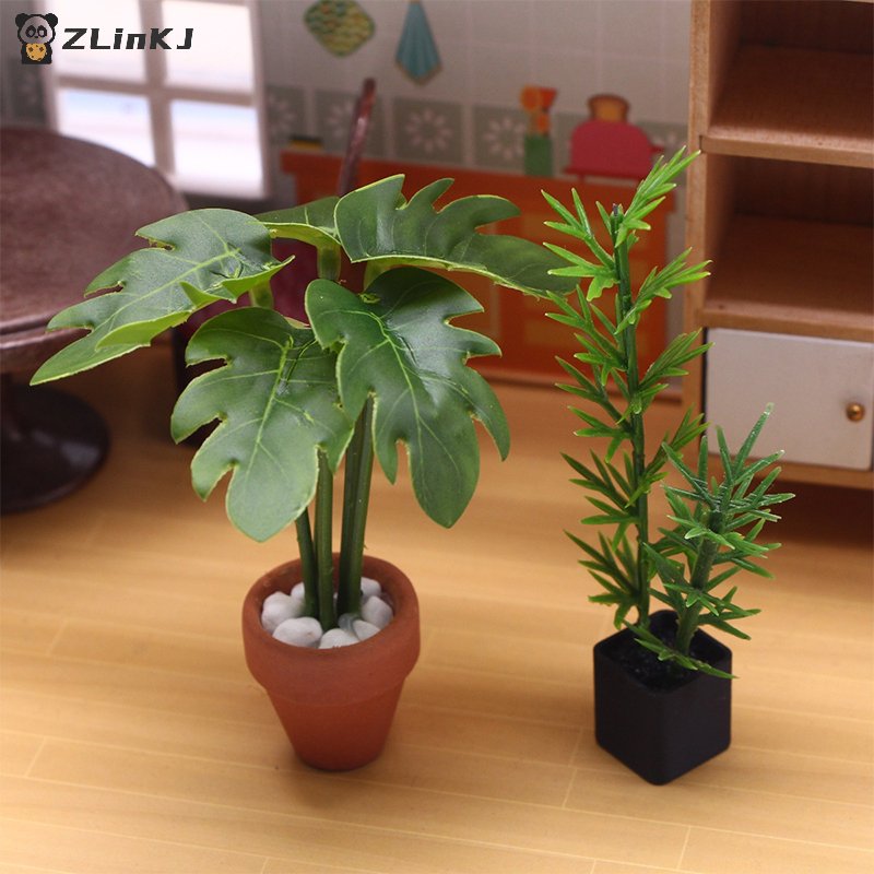 Home Decor Product - ▶1Pcs 1:12 Dollhouse Simulation Green Plant