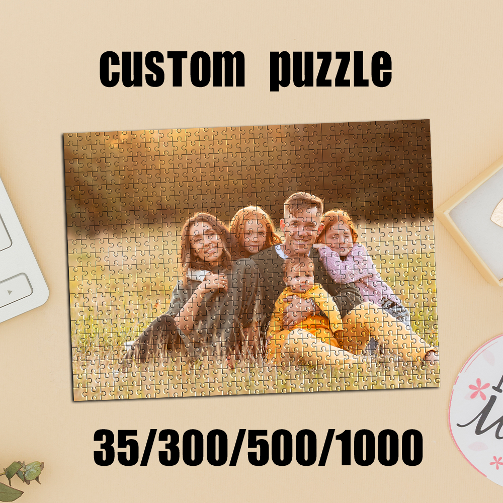 Home Decor Pt - 35/300/500/1000pcs Personalized Custom Photo Puzzle Christmas