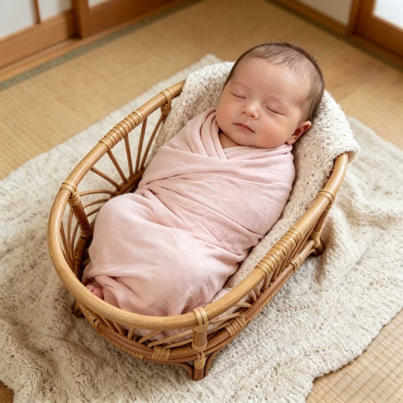 Home Decor Rattan - Retro Rattan Basket Chair Newborn Photography