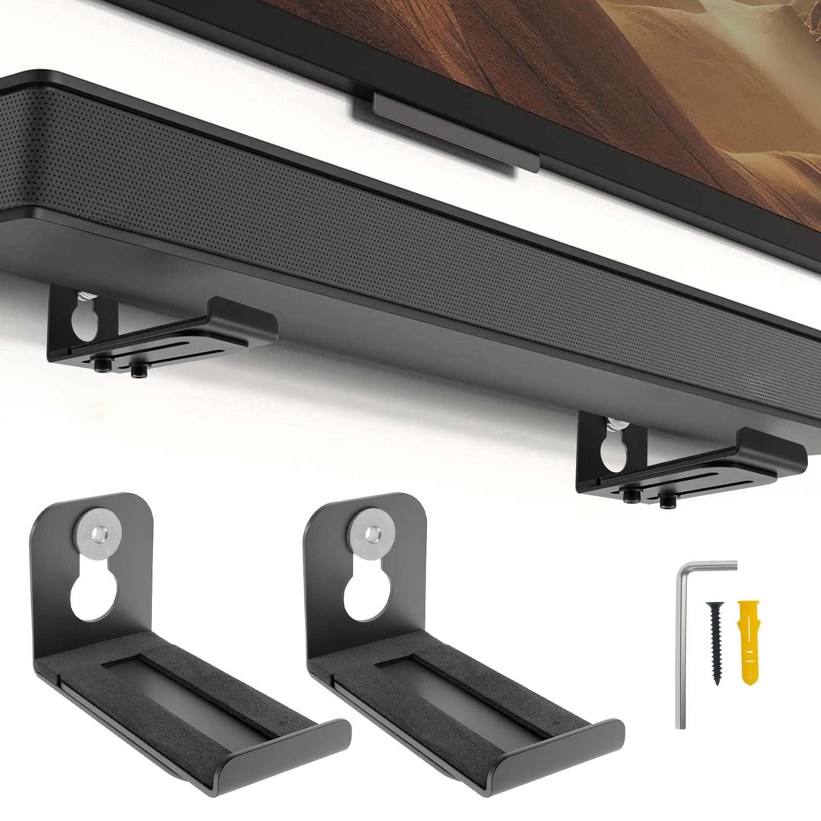 Home Decor Product - 2Pcs Soundbar Speaker Stands Wall Mount