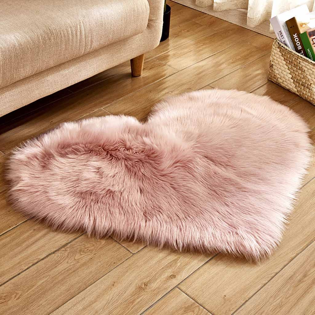 Cowhide Rug Faux - Heart Rug Soft Carpet Shaped Wool