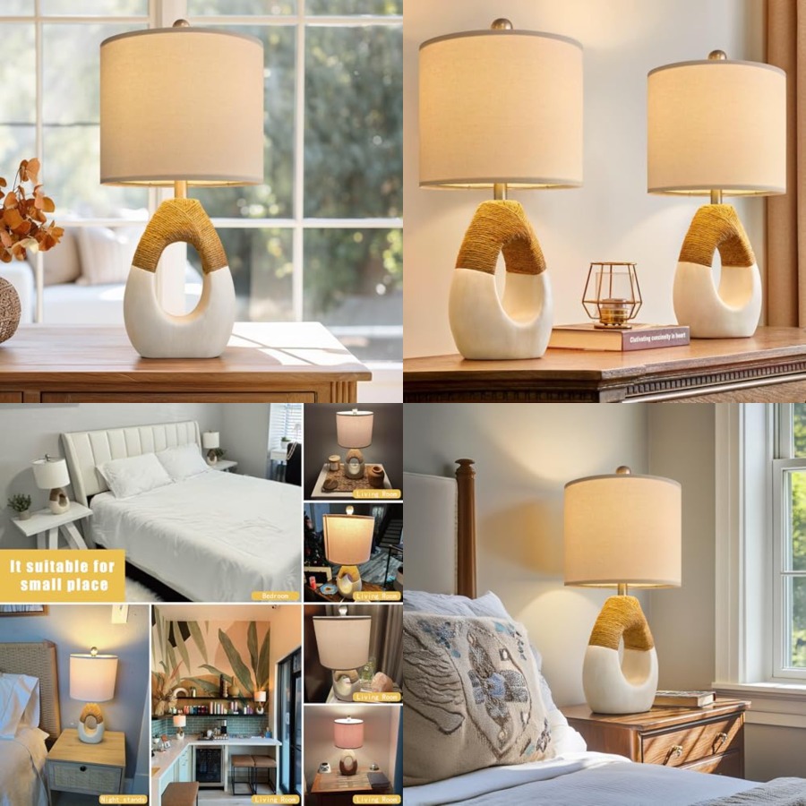 Home Decor Living - 19'' Small Boho Table Lamps for