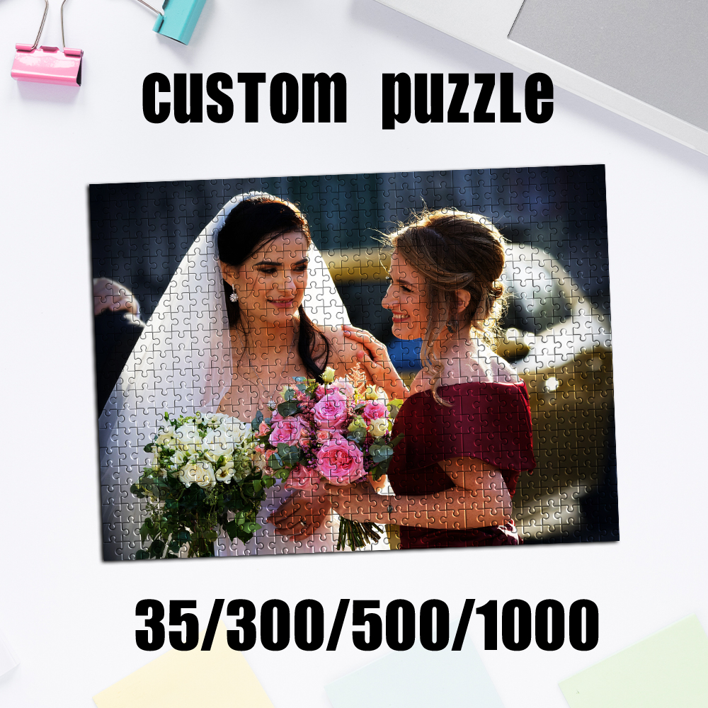 Home Decor Pt - 35/300/500/1000pcs Personalized Custom Photo Puzzle wedding