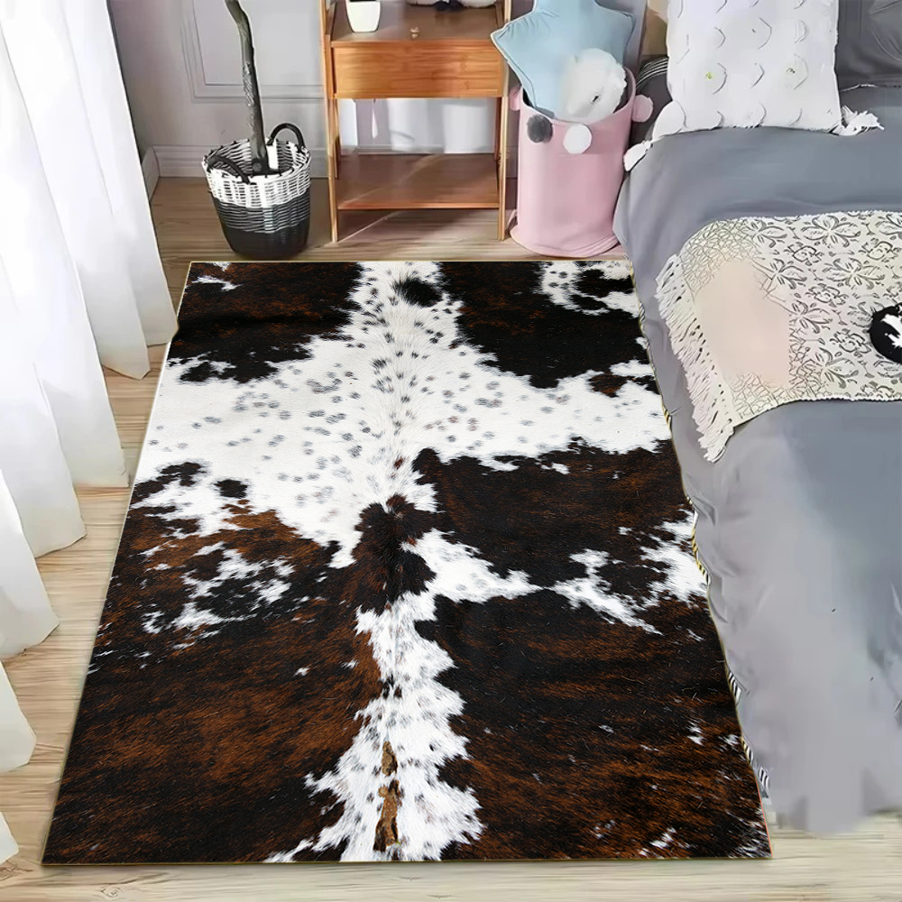 Faux Cowhide Pattern Area Rug  - Cowhide Rug Faux avaliação e preço