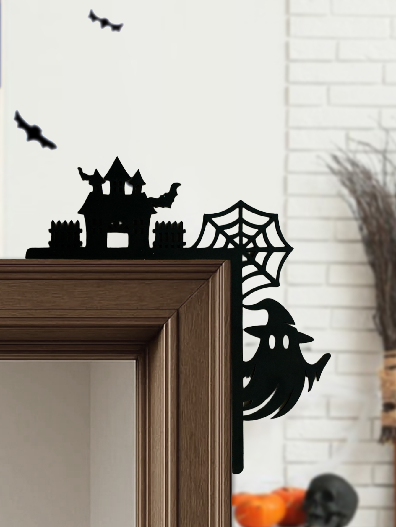 Wooden Halloween Door Corner D - Home Decor Gothic avaliação e preço