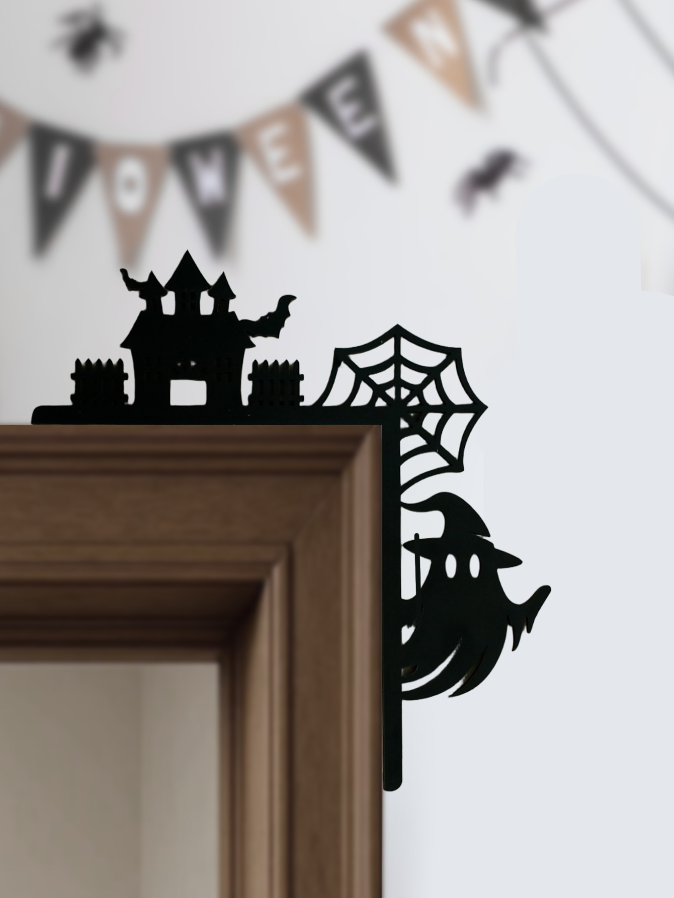 Wooden Halloween Door Corner D - Home Decor Gothic avaliação e preço