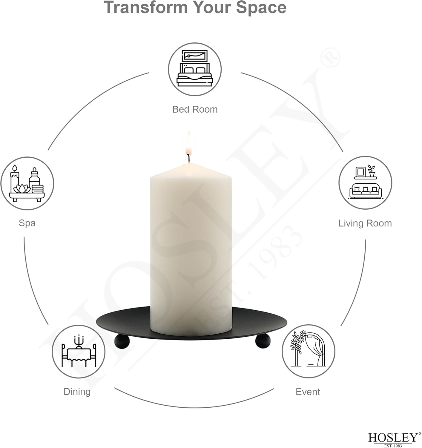 7-Inch Black Iron Pillar Candl - Home Decor Product avaliação e preço