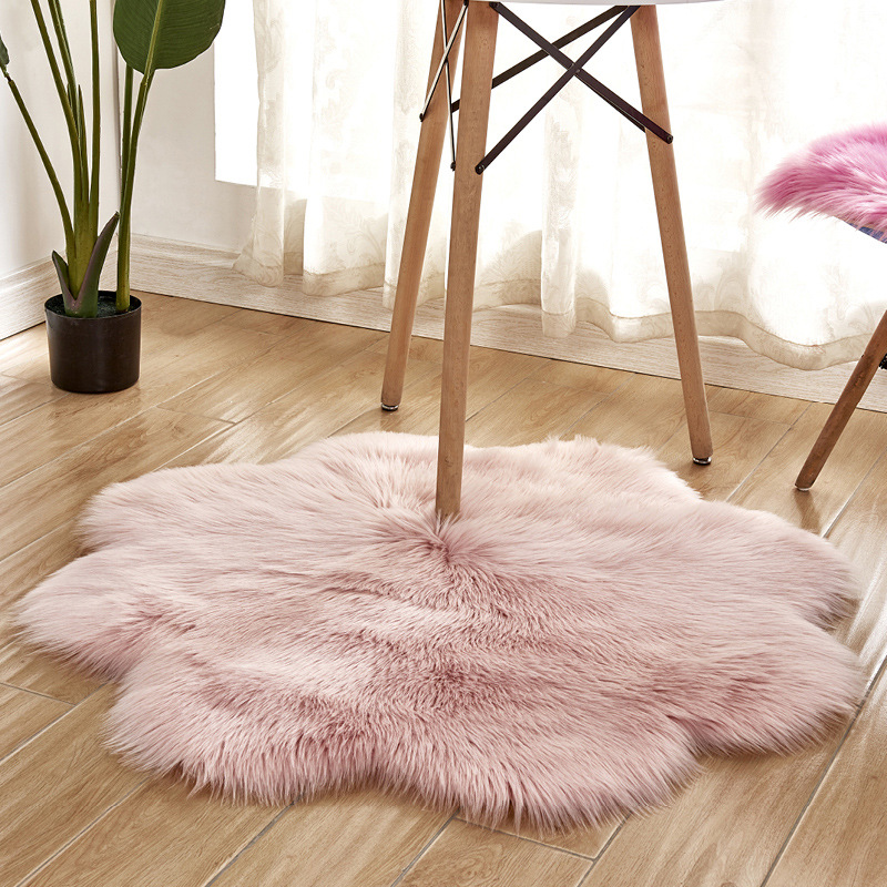 Plum Blossom Shape Soft Faux F - Cowhide Rug Faux avaliação e preço