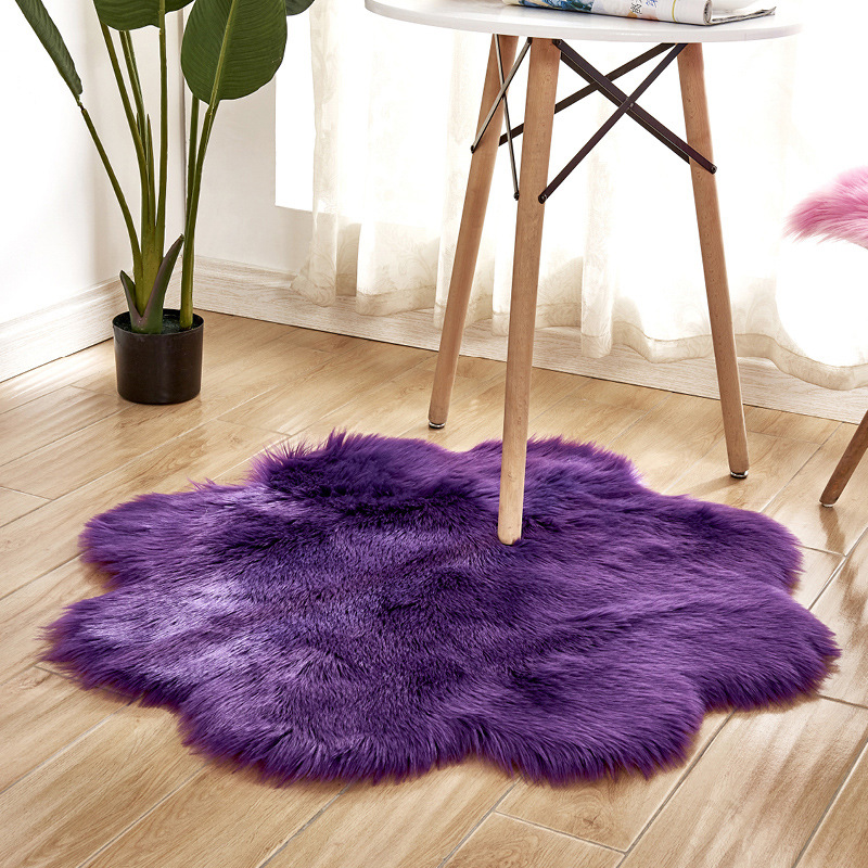 Plum Blossom Shape Soft Faux F - Cowhide Rug Faux avaliação e preço