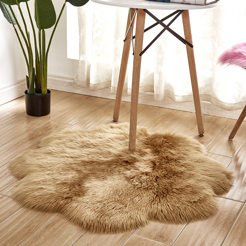 Plum Blossom Shape Soft Faux F - Cowhide Rug Faux avaliação e preço