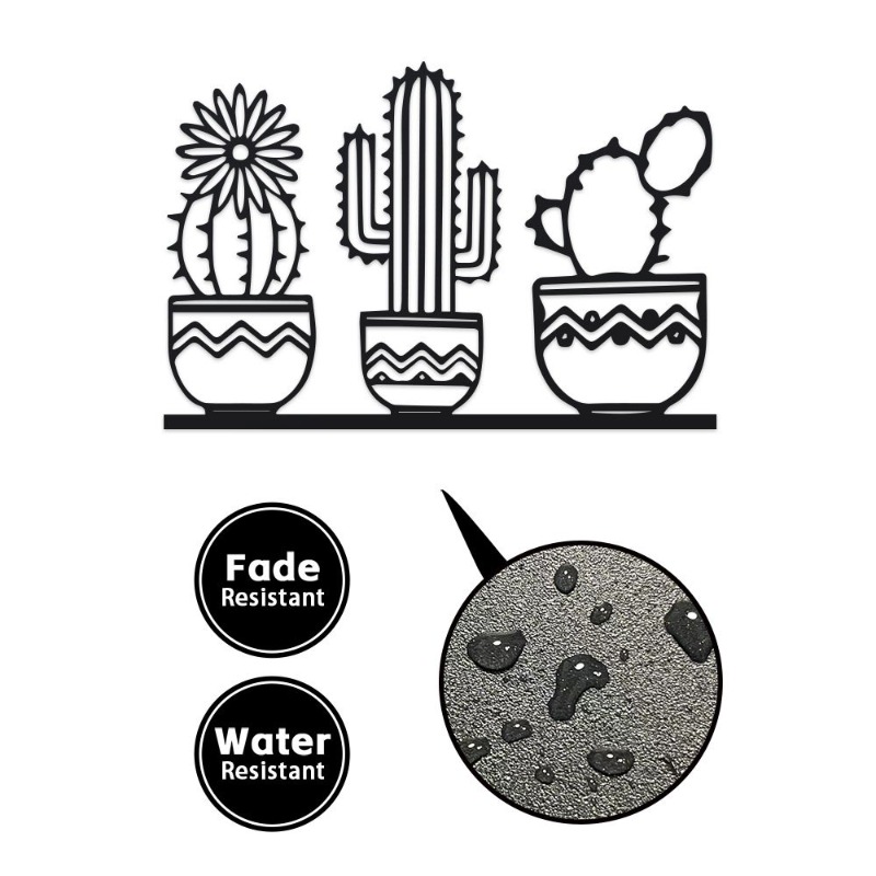 Rustic Cactus Metal Wall Decor - Home Decor Garden Ideas avaliação e preço