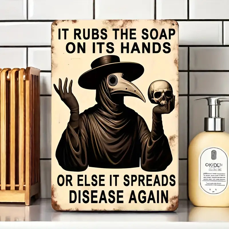 Vintage Hand Washing Reminder, - Home Decor Gothic avaliação e preço