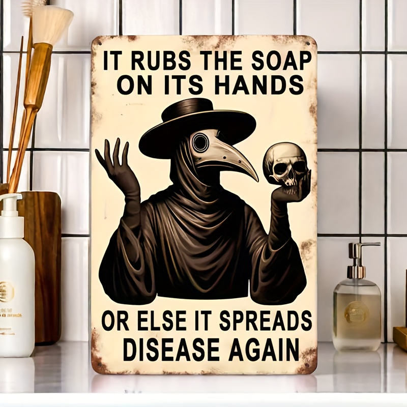 Vintage Hand Washing Reminder, - Home Decor Gothic avaliação e preço