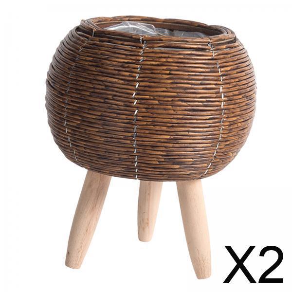 Woven Basket with Stand Indoor - Home Decor Rattan avaliação e preço