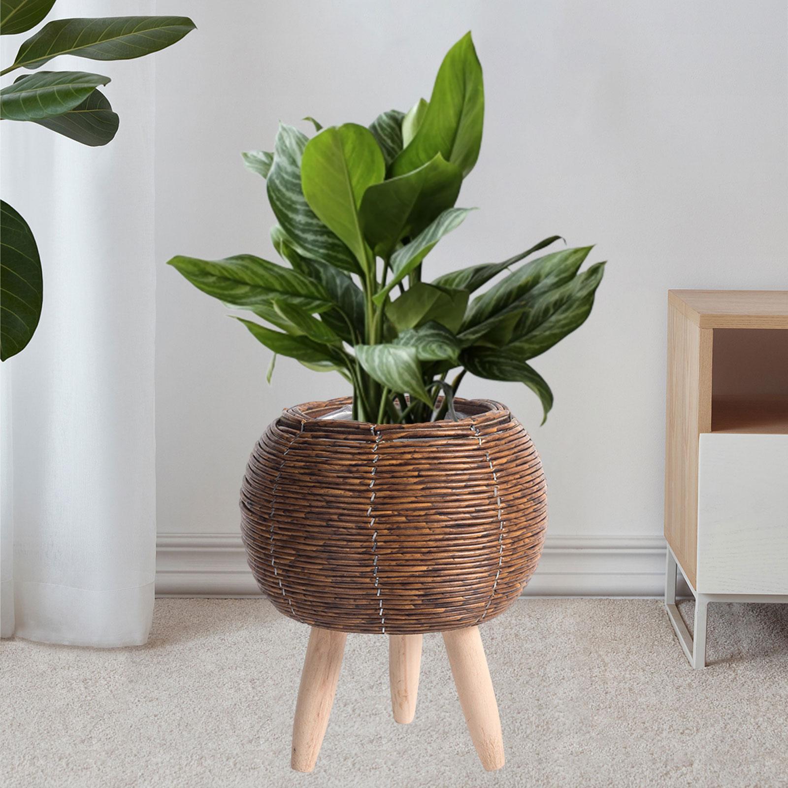Woven Basket with Stand Indoor - Home Decor Rattan avaliação e preço
