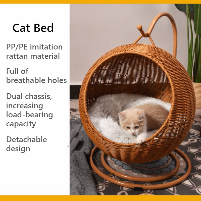 Rattan Hanging Cat Bed Soft Cu - Home Decor Rattan avaliação e preço