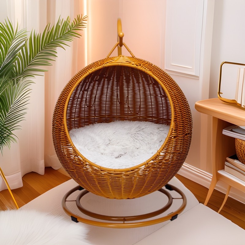 Rattan Hanging Cat Bed Soft Cu - Home Decor Rattan avaliação e preço