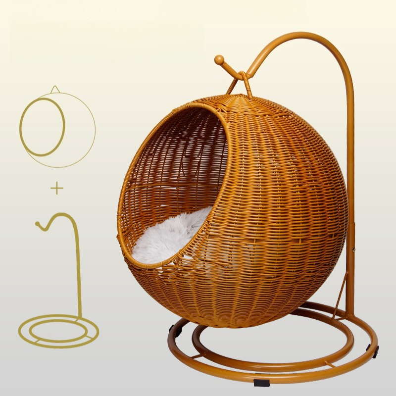 Rattan Hanging Cat Bed Soft Cu - Home Decor Rattan avaliação e preço
