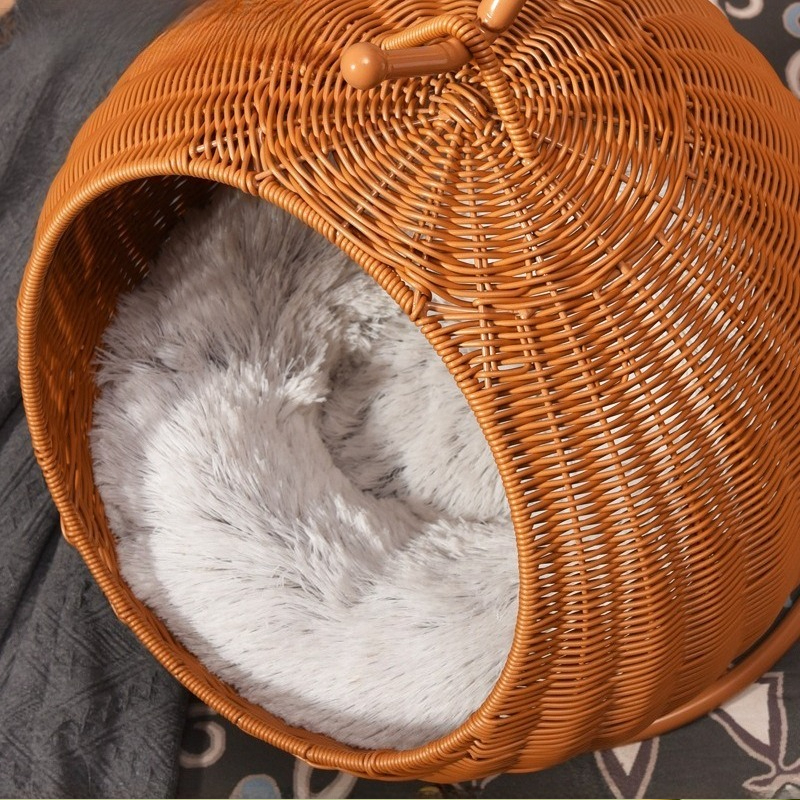 Rattan Hanging Cat Bed Soft Cu - Home Decor Rattan avaliação e preço