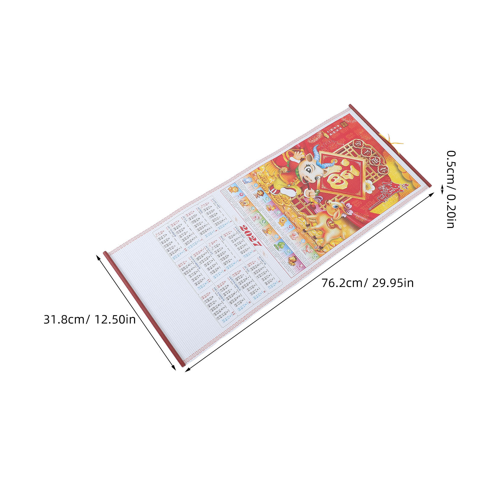 Year of The Goat Wall Scroll C - Home Decor Rattan avaliação e preço