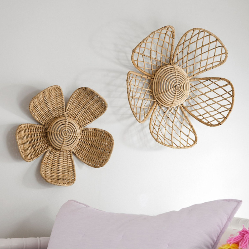 Nordic Woven Rattan Flower Wal - Home Decor Rattan avaliação e preço