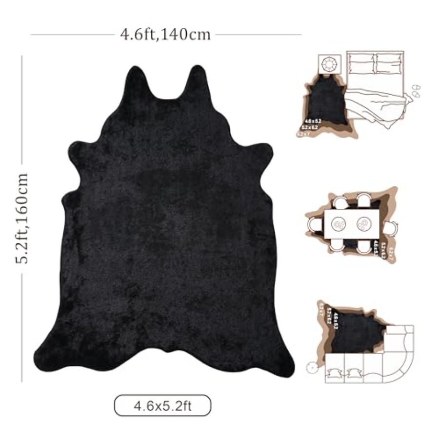 Faux Fur Cowhide Rug Cow Hide  - Cowhide Rug Faux avaliação e preço