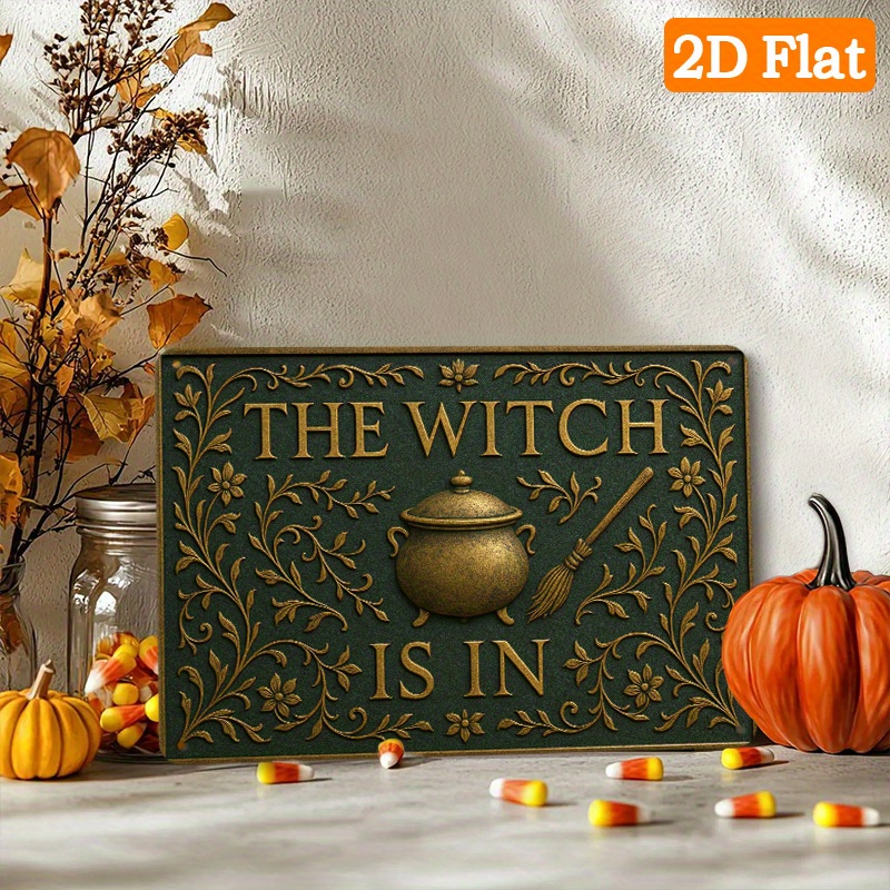 The Witch is In Cauldron Metal - Home Decor Gothic avaliação e preço