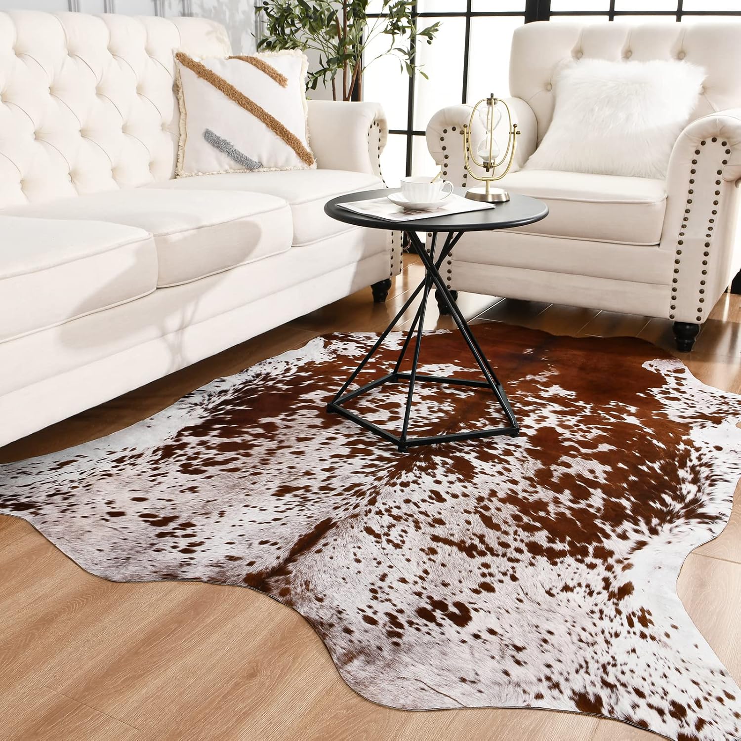 Faux Cowhide Rug 5.2x6.3 Feet  - Cowhide Rug Faux avaliação e preço