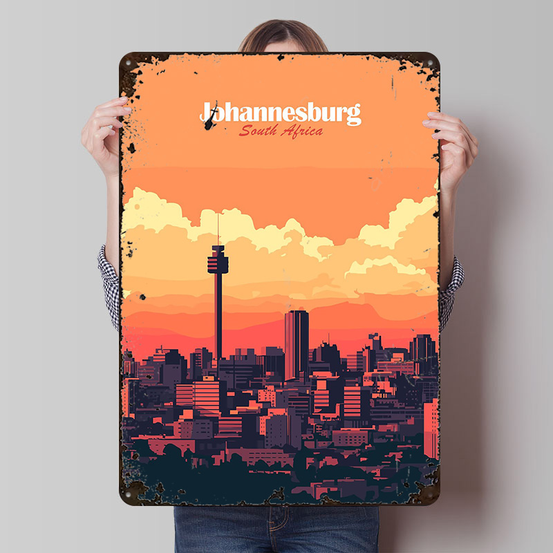 Johannesburg Skyline Printed P - Home Decor Johannesburg avaliação e preço