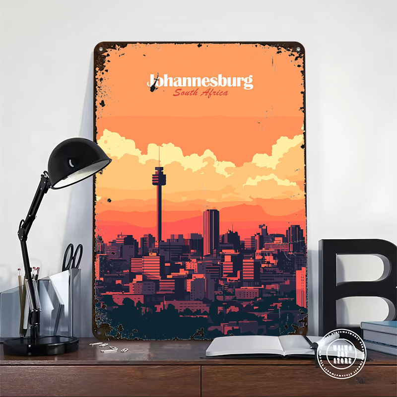 Johannesburg Skyline Printed P - Home Decor Johannesburg avaliação e preço