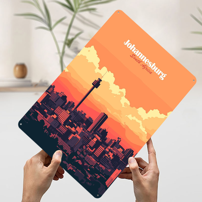 Johannesburg Skyline Printed P - Home Decor Johannesburg avaliação e preço