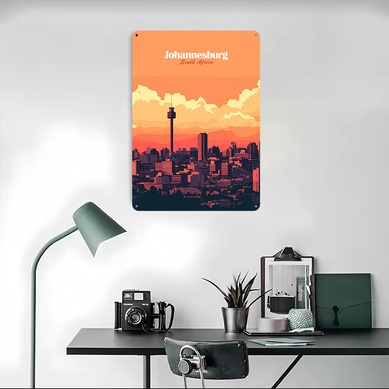 Johannesburg Skyline Printed P - Home Decor Johannesburg avaliação e preço