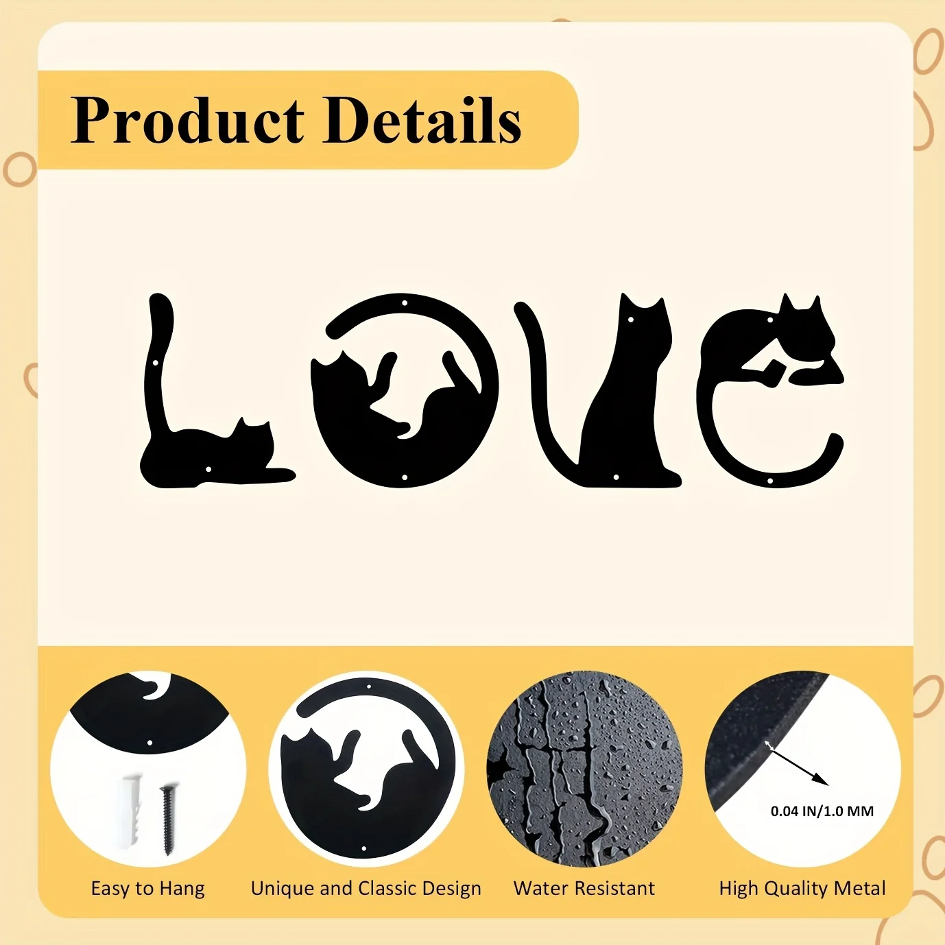 HelloYoung 4pcs/set Cute Cat M - Home Decor Gothic avaliação e preço