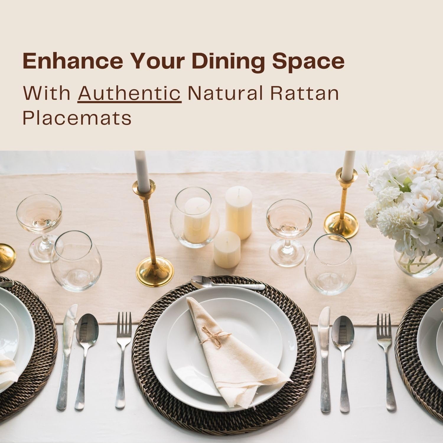4-Pack 13-inch Rattan Placemat - Home Decor Rattan avaliação e preço