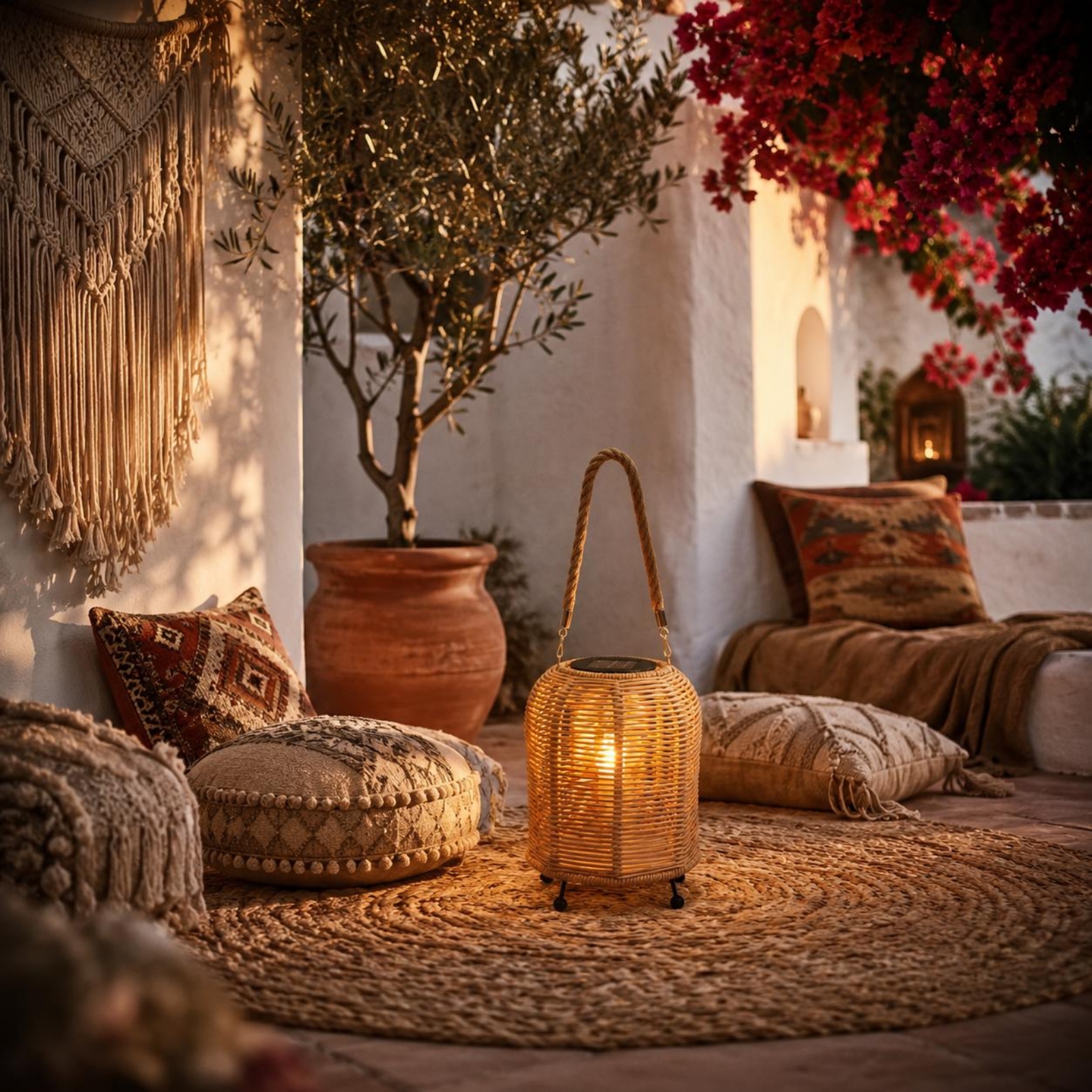 Handwoven Solar Lantern Warm L - Home Decor Rattan avaliação e preço