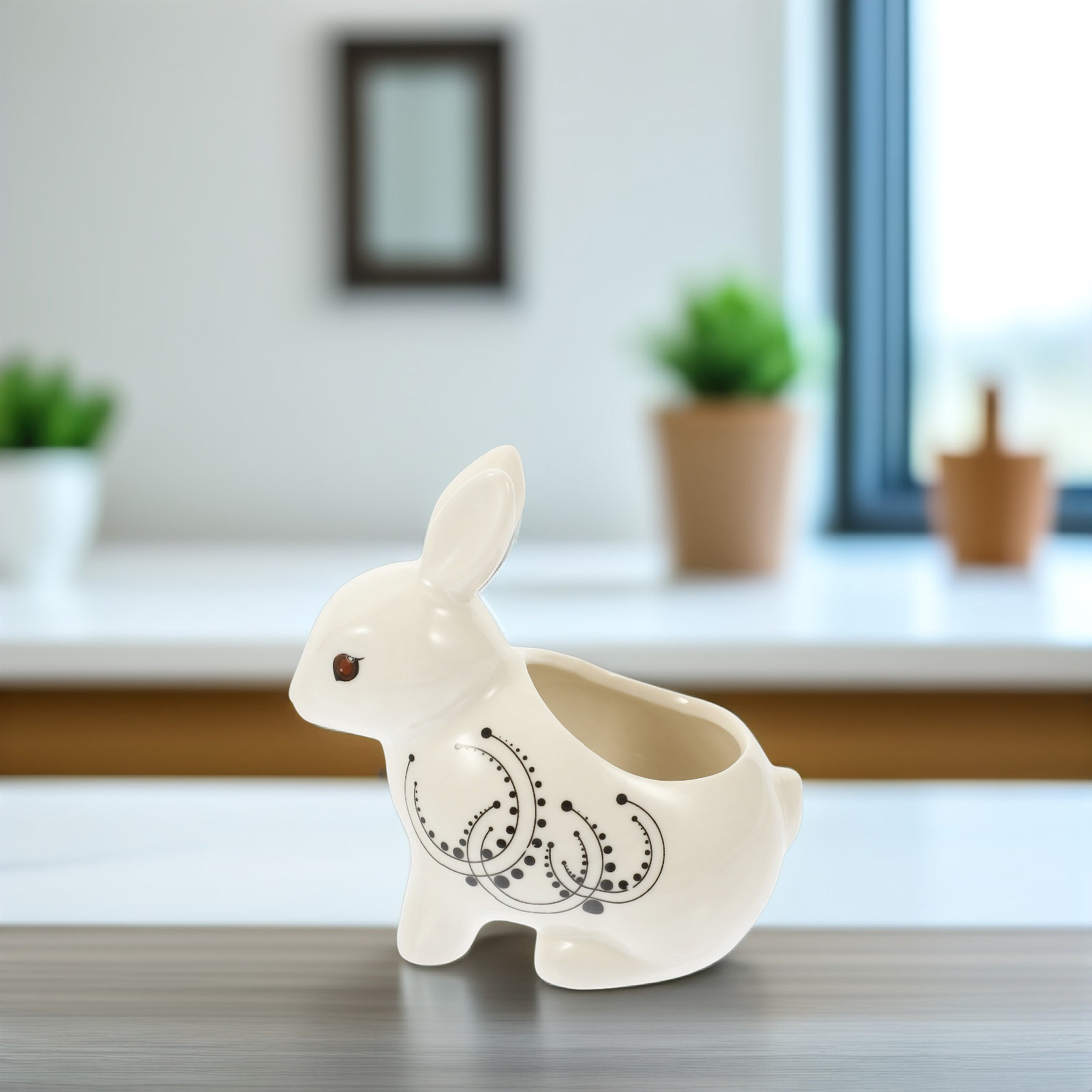 Rabbit Shaped Ceramic Flower P - Home Decor Garden Ideas avaliação e preço
