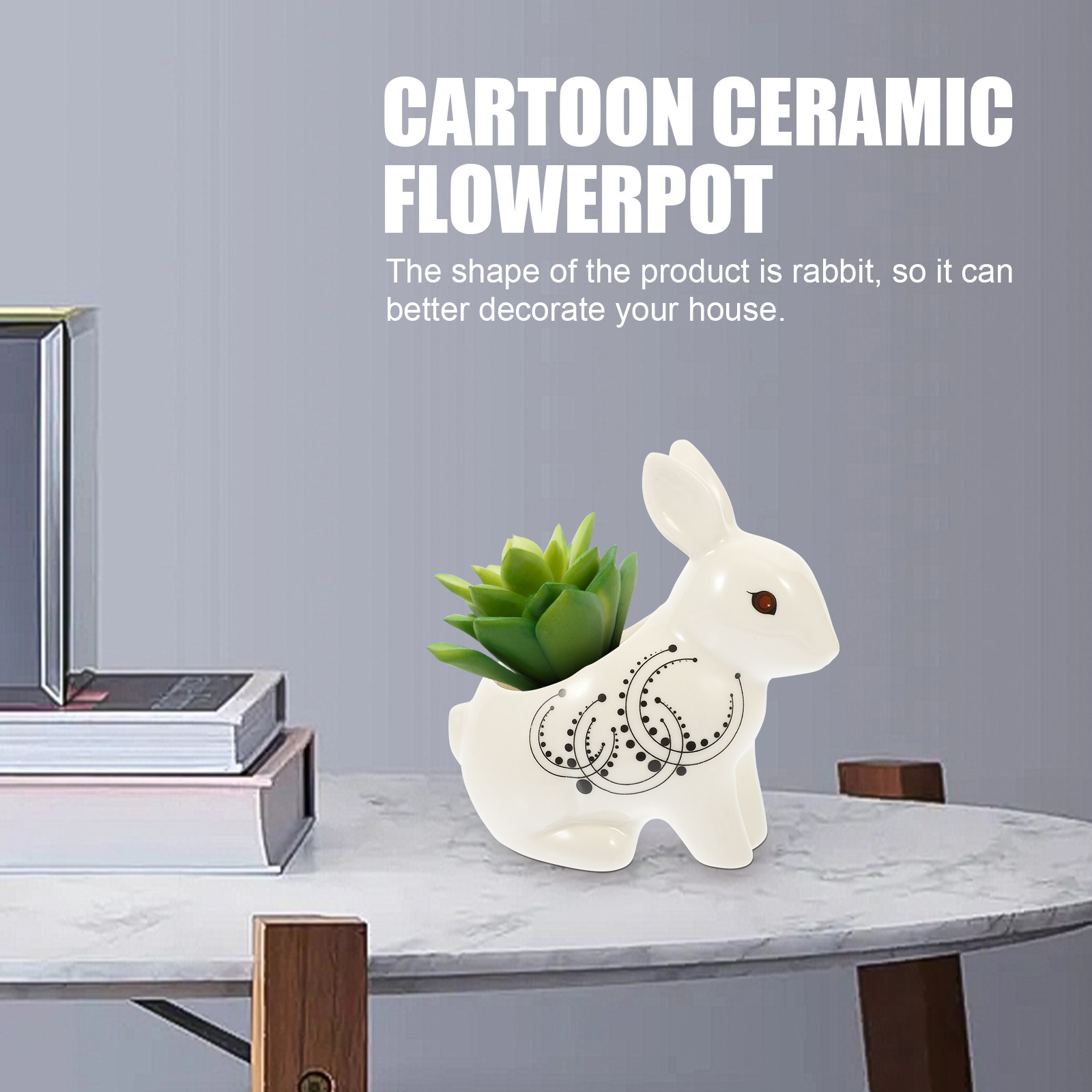 Rabbit Shaped Ceramic Flower P - Home Decor Garden Ideas avaliação e preço
