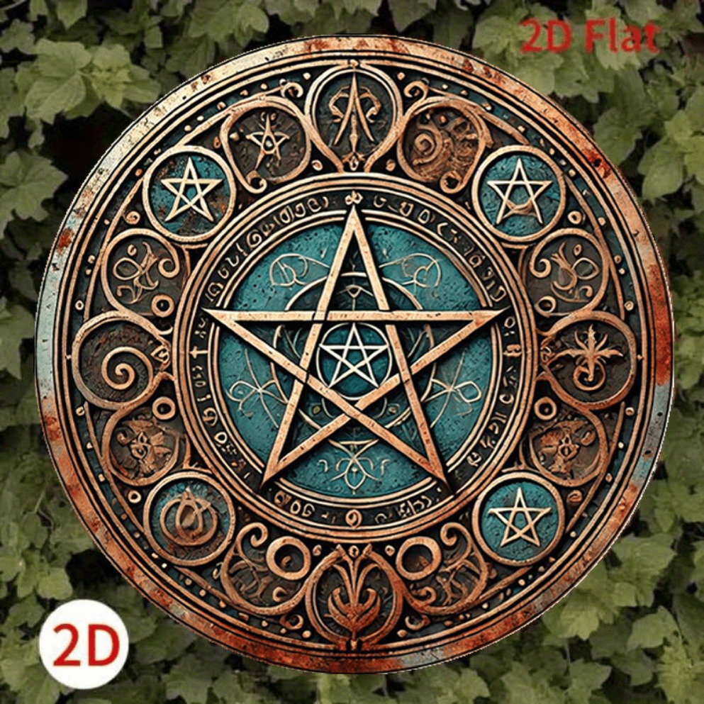 Vintage Wiccan Pentagram Metal - Home Decor Gothic avaliação e preço