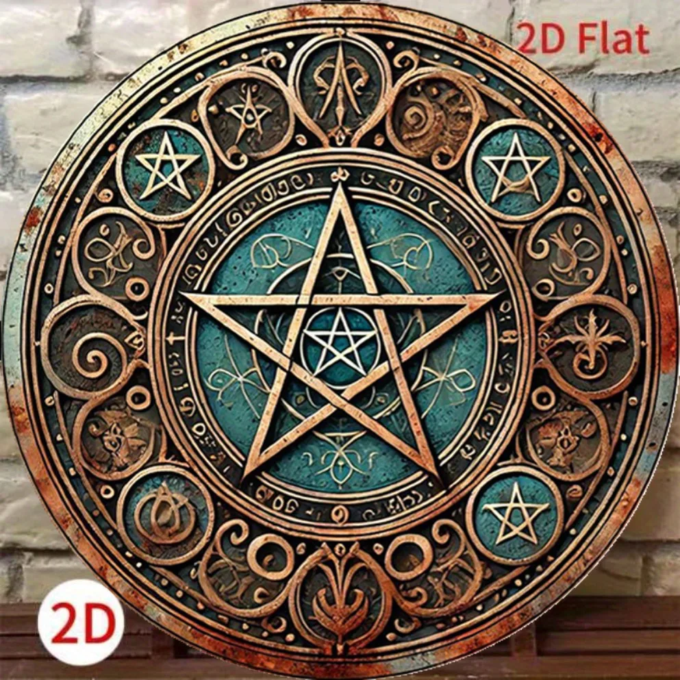 Vintage Wiccan Pentagram Metal - Home Decor Gothic avaliação e preço