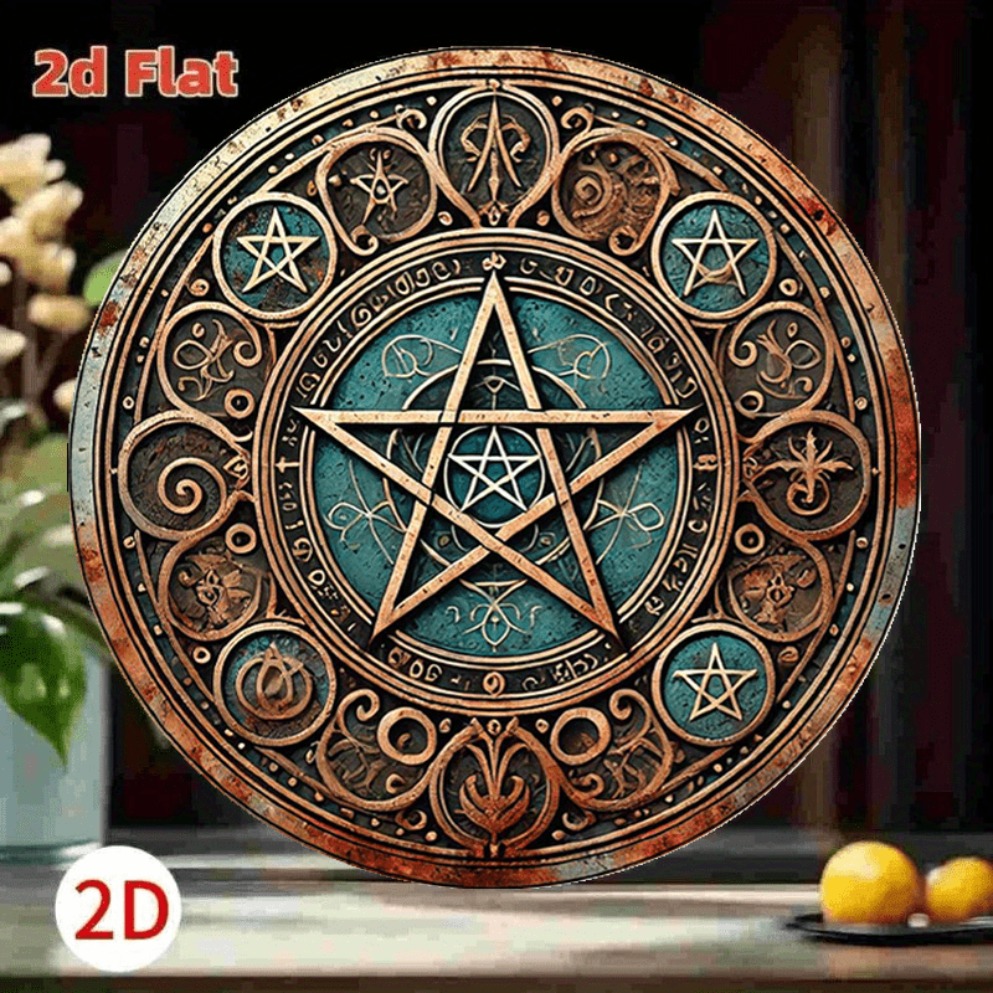 Vintage Wiccan Pentagram Metal - Home Decor Gothic avaliação e preço