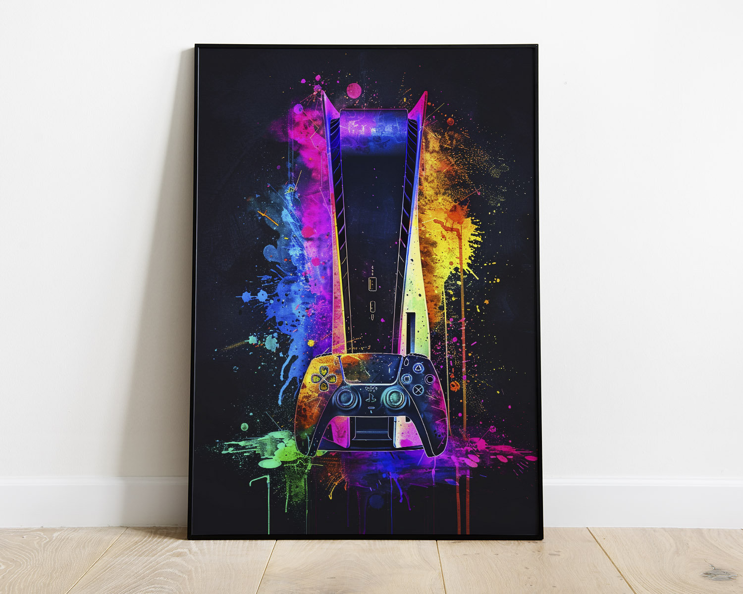 Watercolor Neon Video Game Pos - Home Decor Xbox Games avaliação e preço