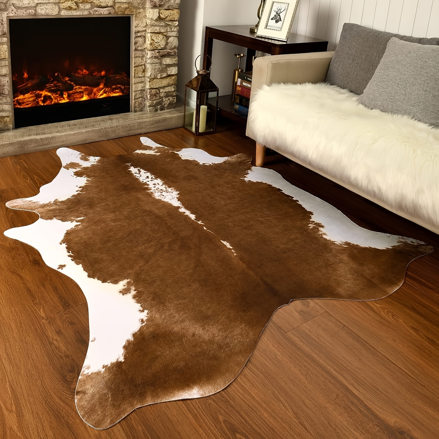 American Style Faux Fur Cowhid - Cowhide Rug Faux avaliação e preço