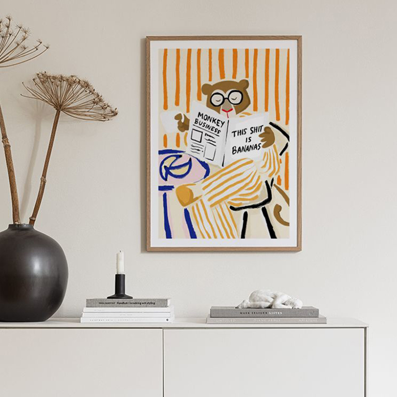 Frameless,Bear Abstract Lines  - Home Decor Pt avaliação e preço