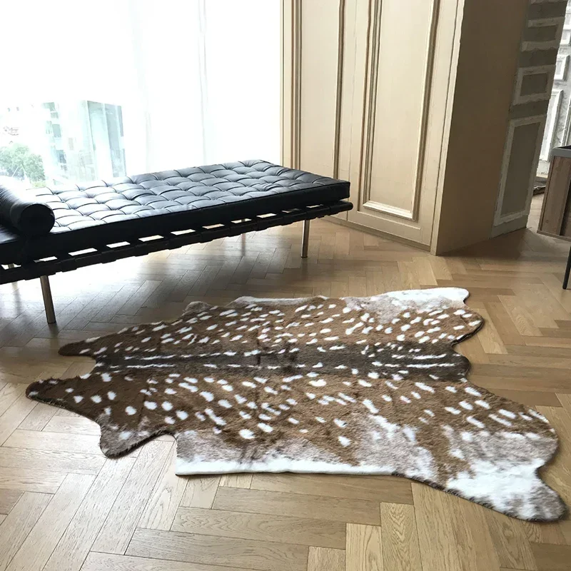 Faux Sika Deer Fur Rugs Imitat - Cowhide Rug Faux avaliação e preço