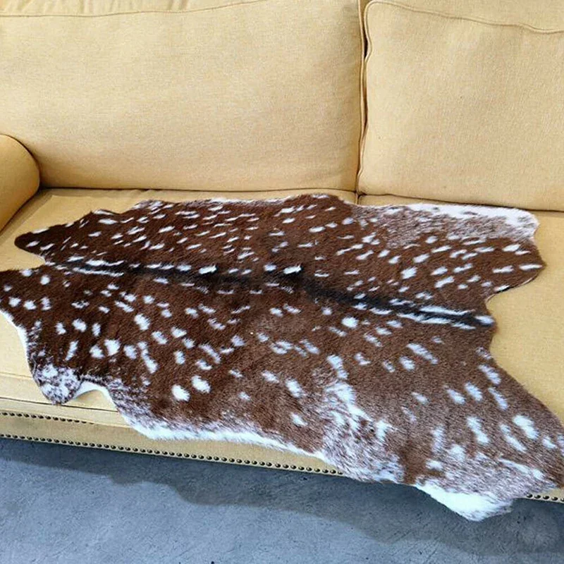 Faux Sika Deer Fur Rugs Imitat - Cowhide Rug Faux avaliação e preço