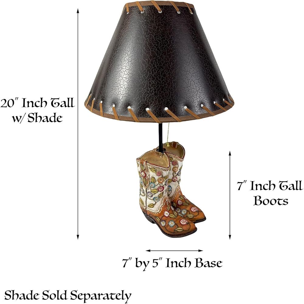 Western Cowboy Boot Table Lamp - Home Decor Living avaliação e preço