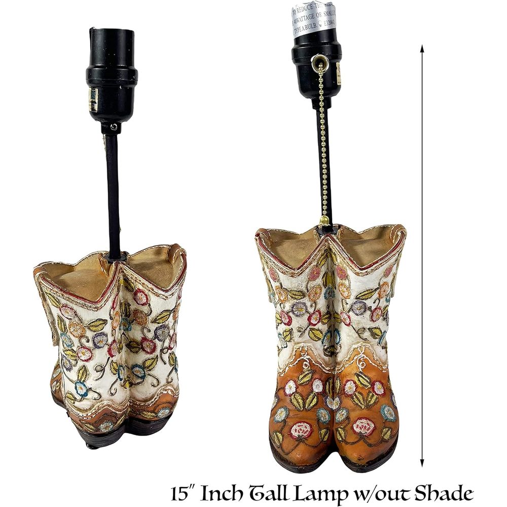 Western Cowboy Boot Table Lamp - Home Decor Living avaliação e preço