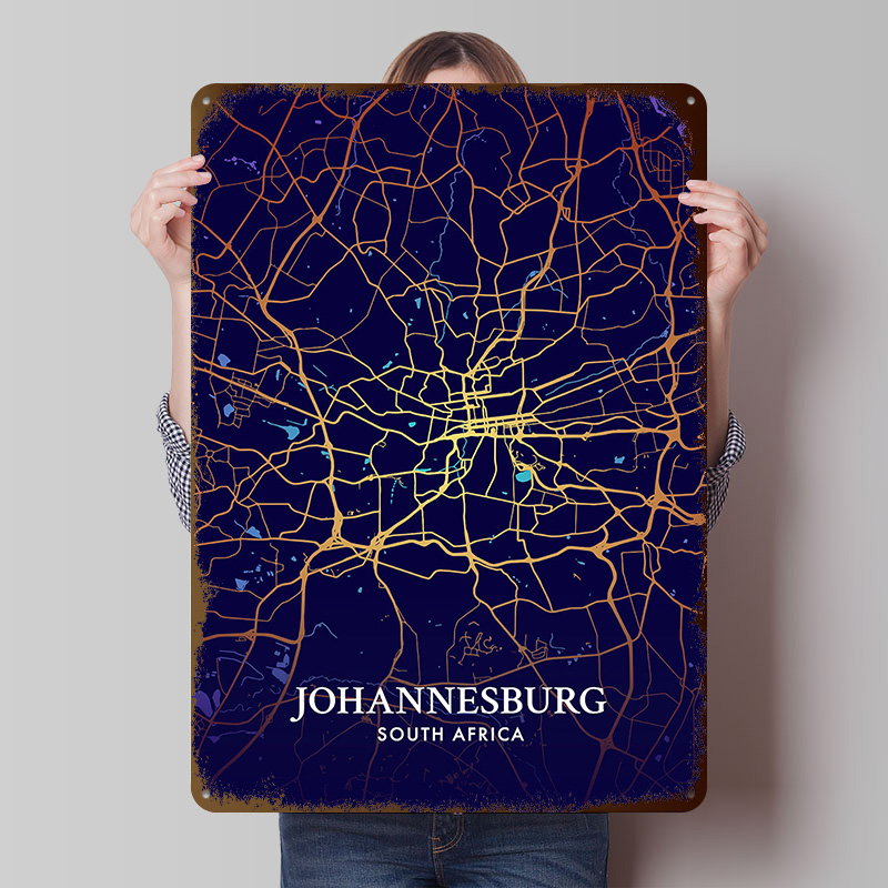 Johannesburg City Map Poster C - Home Decor Johannesburg avaliação e preço