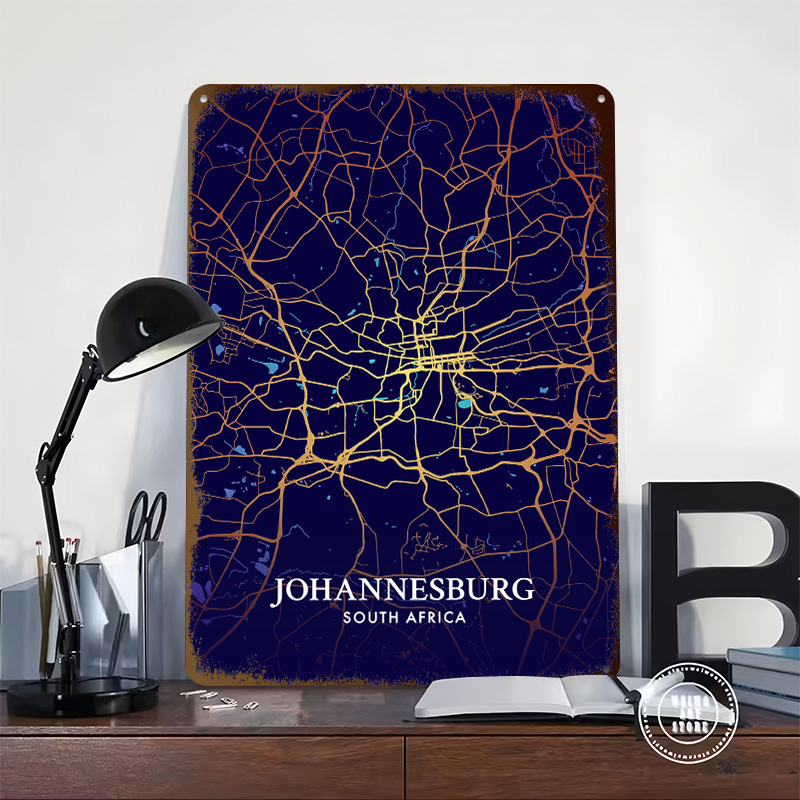 Johannesburg City Map Poster C - Home Decor Johannesburg avaliação e preço