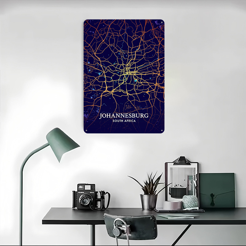 Johannesburg City Map Poster C - Home Decor Johannesburg avaliação e preço